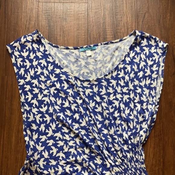 Anthropologie Brand Leifnotes bird blue white dress size small - Picture 6 of 9